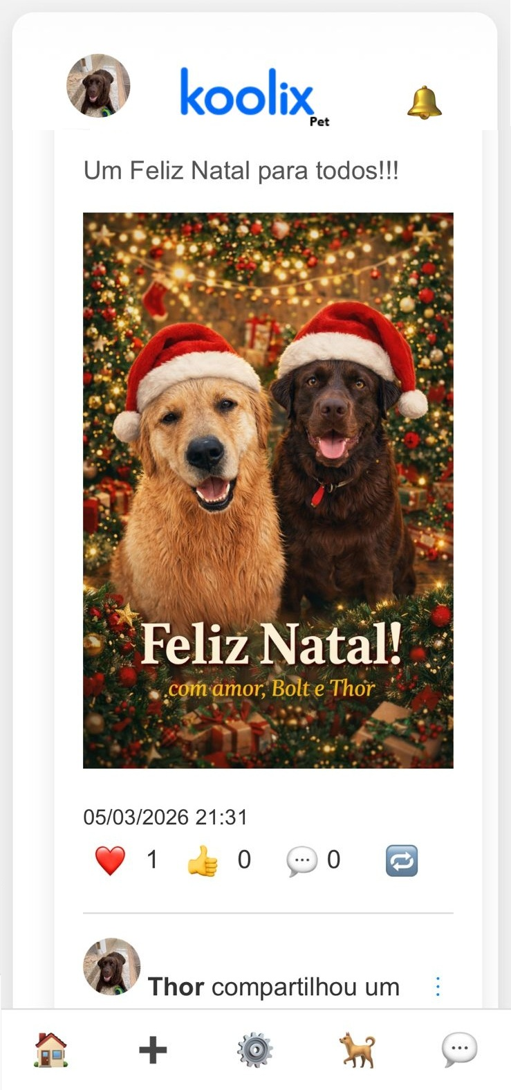 Tela de demonstração da Comunidade Koolix